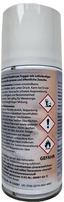 Büld Etiketten Rückseite Grisamethrin PYRETHRUM FOGGER
