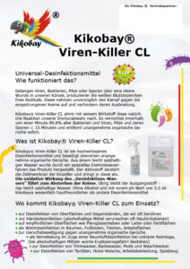Kikobay Viren-Killer CL Flyer Vorderseite