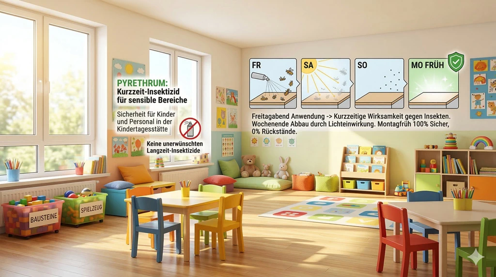 kindertagesstätte-kurzzeit-insektizid | Profi-Produkte für die Schädlingsbekämpfung Grisamethrin Pyrethrum Anwendungsbeispiel Kita